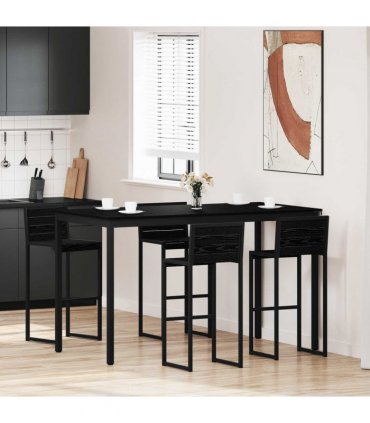 vidaXL Standing Bar Table Engineered Wood Rectangular — Colour: Black oak, Size: 180 x 90 x 105 cm