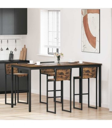 vidaXL Standing Bar Table Engineered Wood Rectangular — Colour: Smoked oak, Size: 200 x 100 x 105 cm