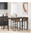 vidaXL Standing Bar Table Engineered Wood Rectangular — Colour: Smoked oak, Size: 200 x 100 x 105 cm