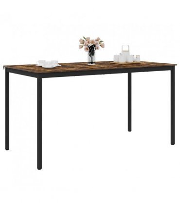 vidaXL Standing Bar Table Engineered Wood Rectangular — Colour: Smoked oak, Size: 200 x 100 x 105 cm