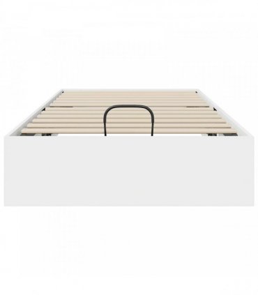 vidaXL Ottoman Bed Frame White 203 x 90 x 25 cm Engineered Wood — Size: 90 x 200 cm