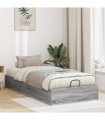 vidaXL Ottoman Bed Frame Grey Sonoma 203 x 90 x 25 cm Engineered Wood — Size: 90 x 200 cm