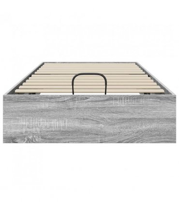 vidaXL Ottoman Bed Frame Grey Sonoma 203 x 90 x 25 cm Engineered Wood — Size: 90 x 200 cm