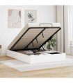 vidaXL Ottoman Bed Frame White 203 x 140 x 25 cm Engineered Wood — Size: 140 x 200 cm