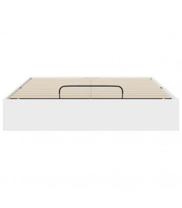 vidaXL Ottoman Bed Frame White 203 x 140 x 25 cm Engineered Wood — Size: 140 x 200 cm