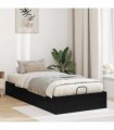 vidaXL Ottoman Bed Frame Black Oak 203 x 90 x 25 cm Engineered Wood — Size: 90 x 200 cm