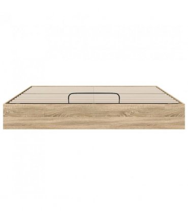 vidaXL Ottoman Bed Frame Sonoma Oak 203 x 180 x 25 cm Engineered Wood — Size: 180 x 200 cm