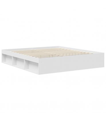 vidaXL Bed Frame with Headboard White 200 x 200 cm Solid Pine Wood — V0672006909