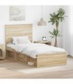 vidaXL Bed Frame with Headboard Sonoma 90 x 190 cm Solid Pine Wood — Colour: Sonoma oak