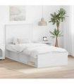 vidaXL Bed Frame with Headboard White 90 x 190 cm Solid Pine Wood