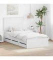 vidaXL Bed Frame with Drawer White 75 x 190 cm Engineer Wood