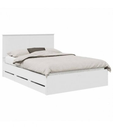 vidaXL Bed Frame with Drawer White 150 x 200 cm Engineer Wood