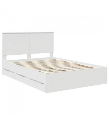 vidaXL Bed Frame with Drawer White 150 x 200 cm Engineer Wood
