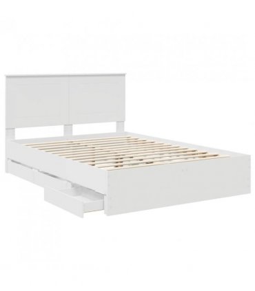 vidaXL Bed Frame with Drawer White 150 x 200 cm Engineer Wood