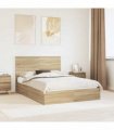 vidaXL Storage Bed with Drawer Sonoma Oak 140 x 200 cm Engineered Wood — V0672007084