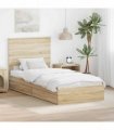 vidaXL Storage Bed with Drawer Sonoma Oak 100 x 200 cm Engineered Wood