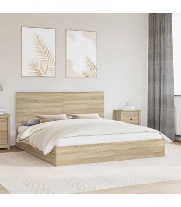 vidaXL Storage Bed with Drawer Sonoma Oak 180 x 200 cm Engineered Wood — V0672007089