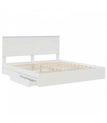 vidaXL Storage Bed with Headboard White 180 x 200 cm Engineered Wood — V0672007120