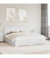 vidaXL Bed Frame with Headboard White 180 x 200 cm Engineered Wood — V0672007140