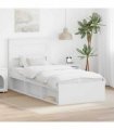 vidaXL Bed Frame with Headboard White 75 x 190 cm Solid Pine Wood — V0672007285