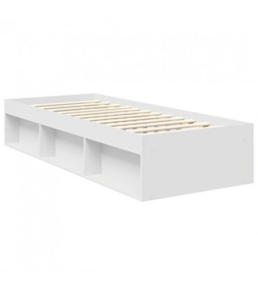 vidaXL Bed Frame with Headboard White 75 x 190 cm Solid Pine Wood — V0672007285