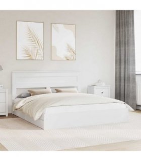 vidaXL Storage Bed with Headboard White 180 x 200 cm Engineered Wood — V0672007382