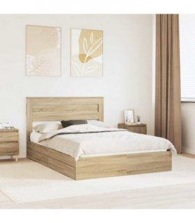 vidaXL Storage Bed with Drawer Sonoma Oak 160 x 200 cm Engineered Wood — V0672007405