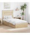 vidaXL Storage Bed with Drawer Sonoma Oak 75 x 190 cm Engineered Wood — V0672007416