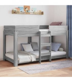vidaXL Bunk Bed for Kids Grey Sonoma 100 x 200 cm Engineered Wood