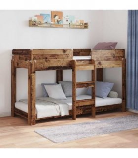 vidaXL Bunk Bed for Kids Old Wood 75 x 190 cm Engineered Wood