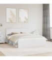 vidaXL Bed Frame with Headboard White 160 x 200 cm Solid Pine Wood