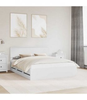 vidaXL Bed Frame with Drawer White 160 x 200 cm Engineer Wood