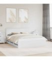 vidaXL Bed Frame with Drawer White 160 x 200 cm Engineer Wood