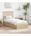 vidaXL Storage Bed with Drawer Sonoma Oak 75 x 190 cm Engineered Wood — V0672008037