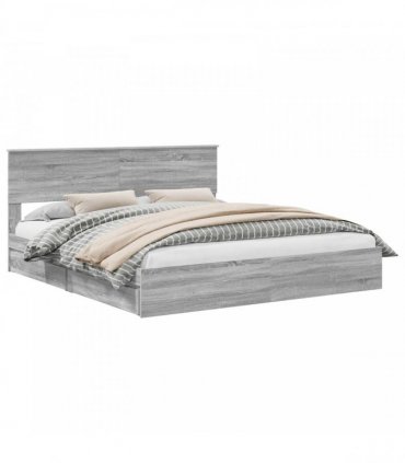 vidaXL Storage Bed Grey Sonoma 180 x 200 cm Engineered Wood — V0672008039