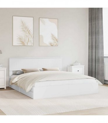 vidaXL Storage Bed with Headboard White 180 x 200 cm Engineered Wood — V0672008051