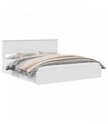 vidaXL Storage Bed with Headboard White 180 x 200 cm Engineered Wood — V0672008051