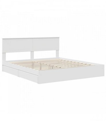 vidaXL Storage Bed with Headboard White 180 x 200 cm Engineered Wood — V0672008051