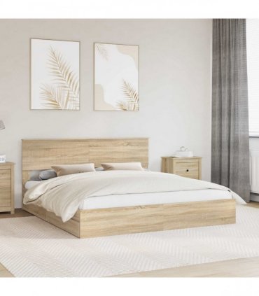vidaXL Storage Bed with Drawer Sonoma Oak 180 x 200 cm Engineered Wood — V0672008056