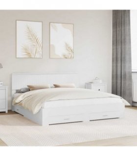 vidaXL Bed Frame with Drawer White 180 x 200 cm Engineered Wood