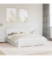 vidaXL Bed Frame with Drawer White 160 x 200 cm Engineered Wood