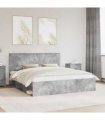 vidaXL Bed Frame with Headboard Concerte 180 x 200 cm Solid Pine Wood — Colour: Concrete grey — V0672008189