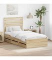 vidaXL Bed Frame with Drawer Sonoma Oak 75 x 190 cm Engineer Wood — V0672008610