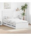 vidaXL Bed Frame with Drawer White 75 x 190 cm Engineer Wood — V0672008622
