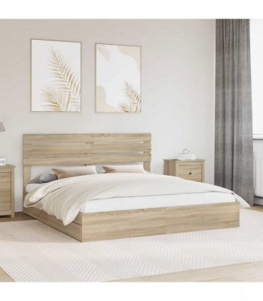 vidaXL Storage Bed with Drawer Sonoma Oak 180 x 200 cm Engineered Wood — V0672008661