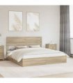 vidaXL Storage Bed with Drawer Sonoma Oak 180 x 200 cm Engineered Wood — V0672008661