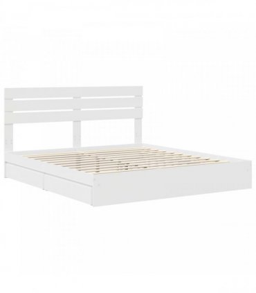 vidaXL Storage Bed with Headboard White 180 x 200 cm Engineered Wood — V0672008678