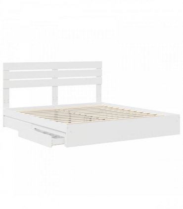 vidaXL Storage Bed with Headboard White 180 x 200 cm Engineered Wood — V0672008678