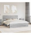 vidaXL Bed Frame Grey Sonoma 180 x 200 cm Solid Pine Wood — V0672008837