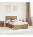 vidaXL Bed Frame Artisian Oak 120 x 190 cm Solid Pine Wood — Colour: Artisan oak — V0672008850